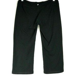 Lululemon Crop Capri Pants Black Snap Wide Leg